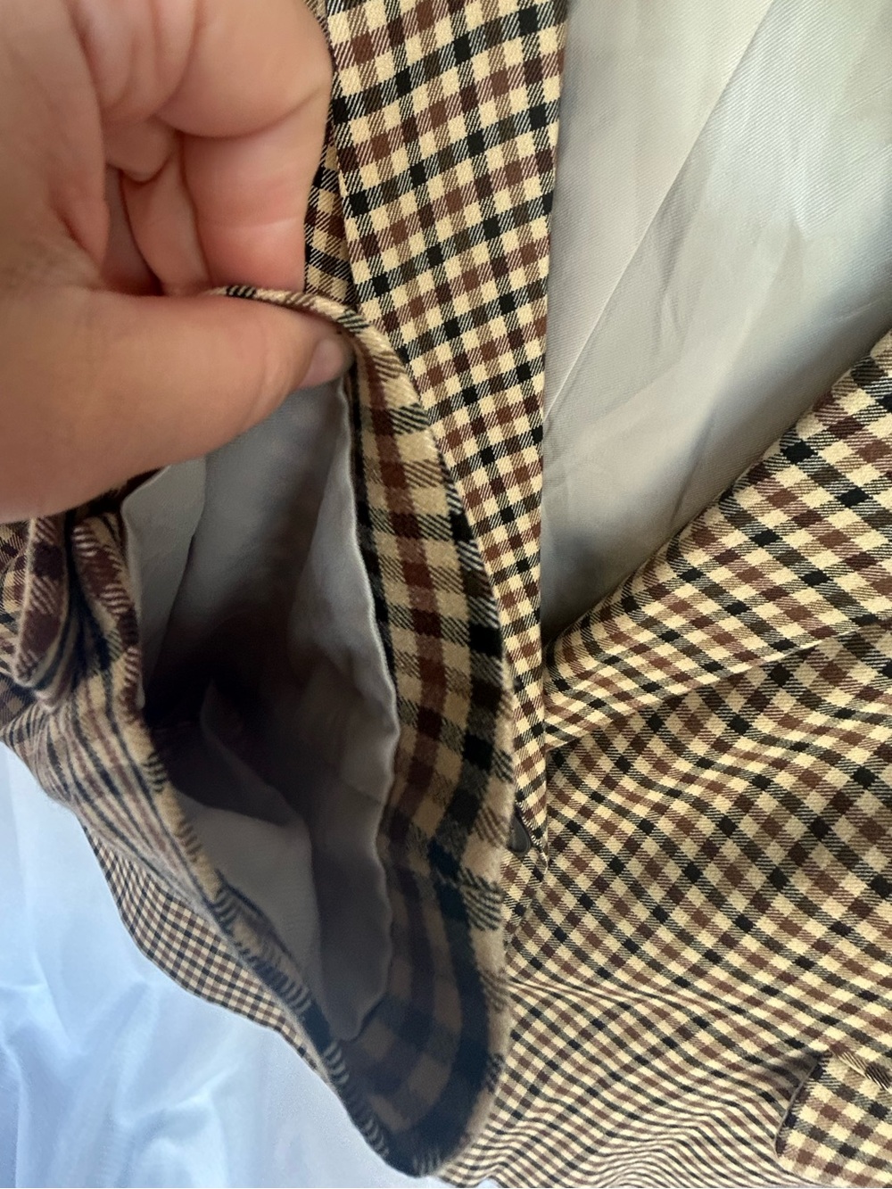 Rails - Chelsea Cafe Check - Beige and Brown Checked Double-Breasted Blazer - Picture 13 of 16